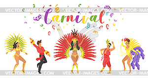 Carnival dancer silhouette - vector clipart / vector image