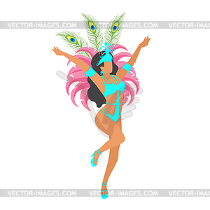 Carnival dancer silhouette - vector image