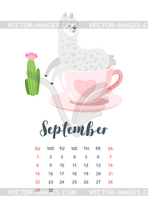 Ежемесячный календарь на 2019 год - изображение в векторном виде