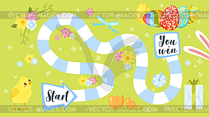 Easter board game template - vector image