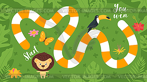 Tropic jungle board game - vector image