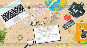Table top view business school ready 0 - vector clipart