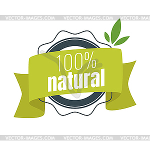 Natural food sticker or seal - vector clip art