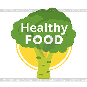 Natural food sticker or seal - vector image