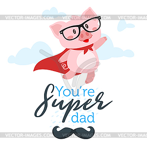 Father day greeting card template - vector image