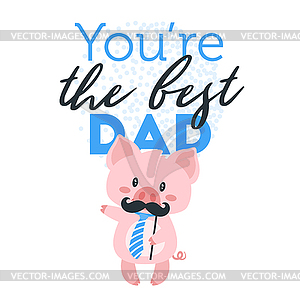 Father day greeting card template - vector clipart