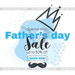 Father day banner sale template - vector image