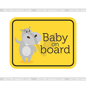 Baby on board safety sign - stock vector clipart