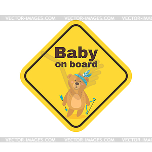 Baby on board safety sign - vector image