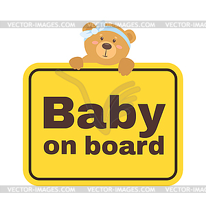 Знак безопасности ребенка на борту - рисунок в векторном формате