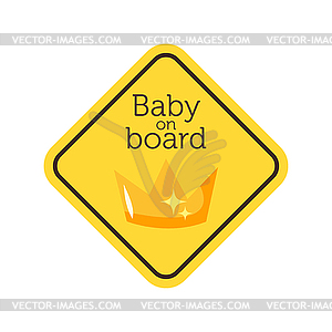 Baby on board safety sign - vector clip art