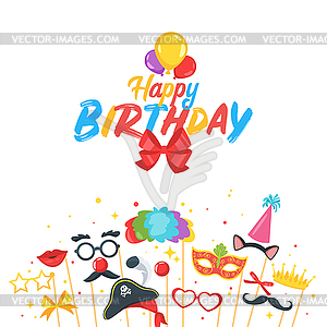 Birthday party card design template - vector image