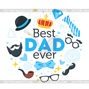 Happy father day greeting card - vector clip art