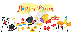 Happy Purim celebration banner - vector clipart