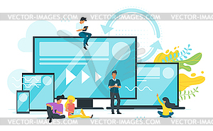 Cross platform concept design - vector clipart