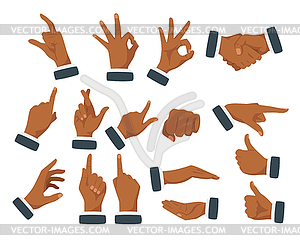 Set of various hands gestures - vector image