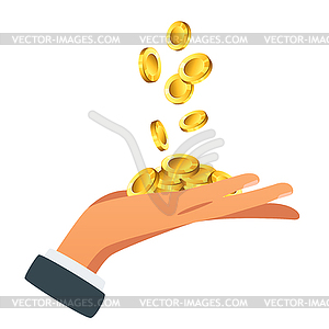 Businessman hand holding money - vector image