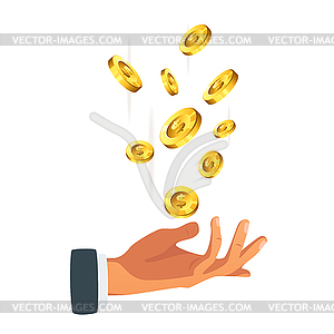 Businessman hand holding money - vector image