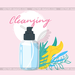 Cosmetic care product in bottle - vector image