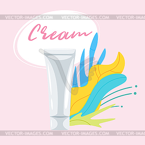 Cosmetic care product in bottle - vector clip art