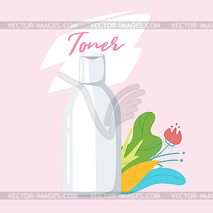 Cosmetic care product in bottle - vector image