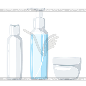Cosmetic care product in bottle - vector image