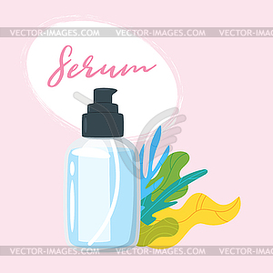 Cosmetic care product in bottle - vector clip art