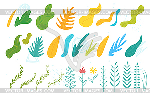 Abstract fluid leaves and branches - vector image