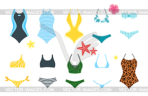 Set of female swimsuit - vector clipart