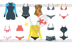 Set of female swimsuit - vector clipart