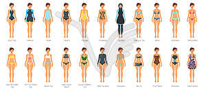 Set of female swimsuit - vector clipart