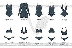 Set of female swimsuit - vector clip art