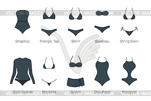 Set of female swimsuit - vector clipart / vector image