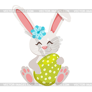 Easter cartoon style cute bunny - vector image