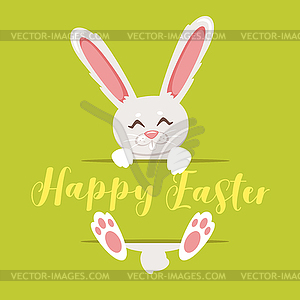 Easter cartoon style cute bunny - vector clipart