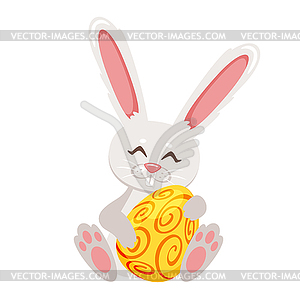 Easter cartoon style cute bunny - vector clip art
