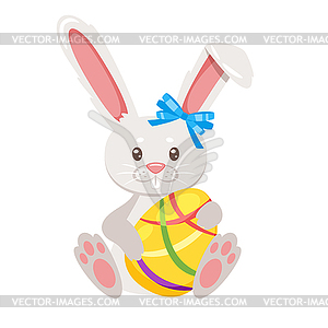 Easter cartoon style cute bunny - vector image
