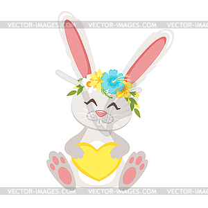 Easter cartoon style cute bunny - vector EPS clipart