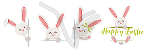 Easter cartoon style cute bunny - vector clipart