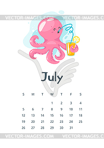 Страница календаря 2020 - иллюстрация в векторном формате