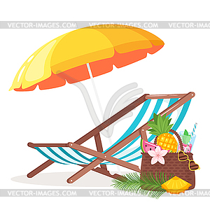 Summer background with deck chair - vector clip art