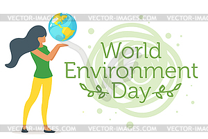 World environment day concept - vector clip art