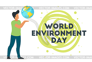 Концепция Всемирного дня окружающей среды - векторное изображение