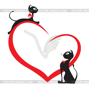 Cats in love - vector image