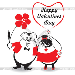 Mice in love - vector image