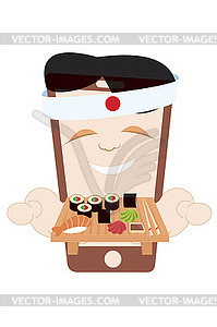 Японская доставка еды - стоковый векторный клипарт