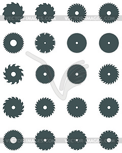 Circular saw blades - color vector clipart