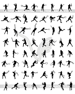 Tennis players - vector clipart / vector image