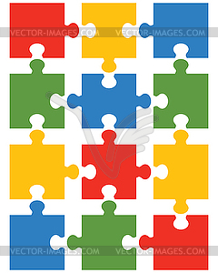 Colorful shiny puzzle - vector image