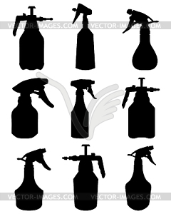 Silhouettes of sprayer - vector image